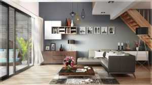 Interieurarchitect die een modern interieurontwerp met meubels, kleuren en accessoires presenteert